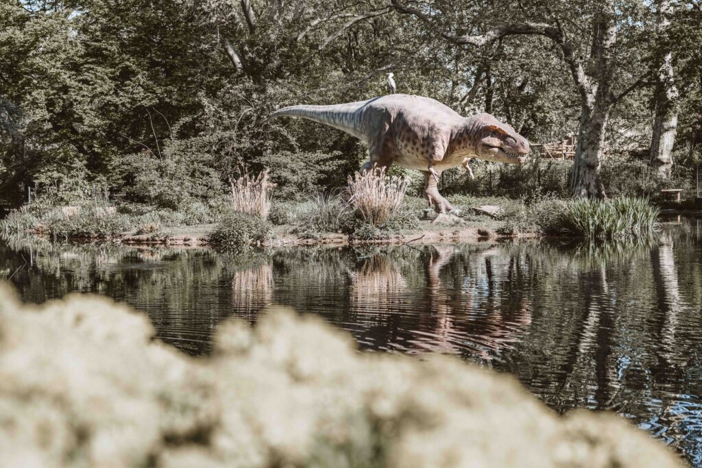 Tyrannosaurus rex am See im Kölner Zoo
